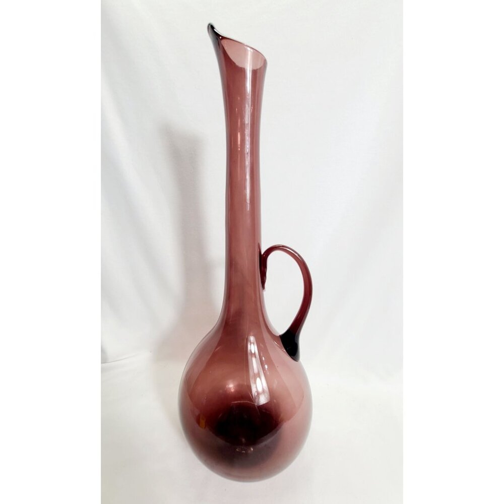 Stunning Murano amethyst hand blown glass pitcher, vase